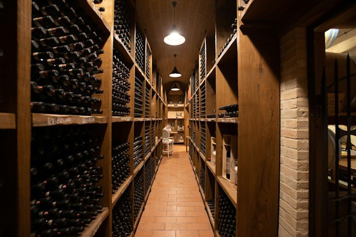 Bouteilles conservées en cave, photographie d’illustration